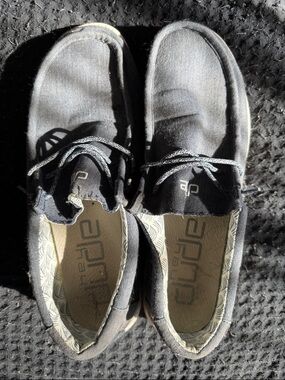 Hey Dude Men’s Charcoal Canvas Slip-On Loafers
